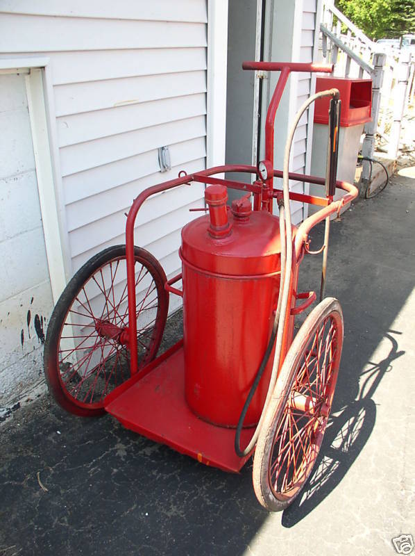 FIRE EXTINGUISHER CART 1950S FORD ROUGE PLANT DEARBORN  