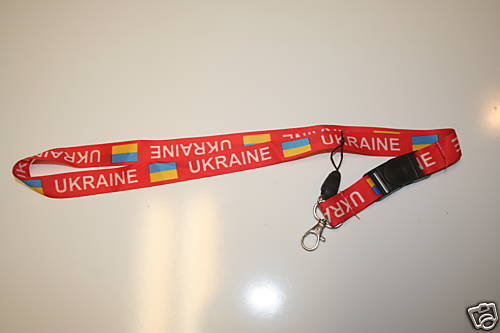 UKRAINE RED COUNTRY FLAG KEYCHAIN LANYARD PASSHOLDER  